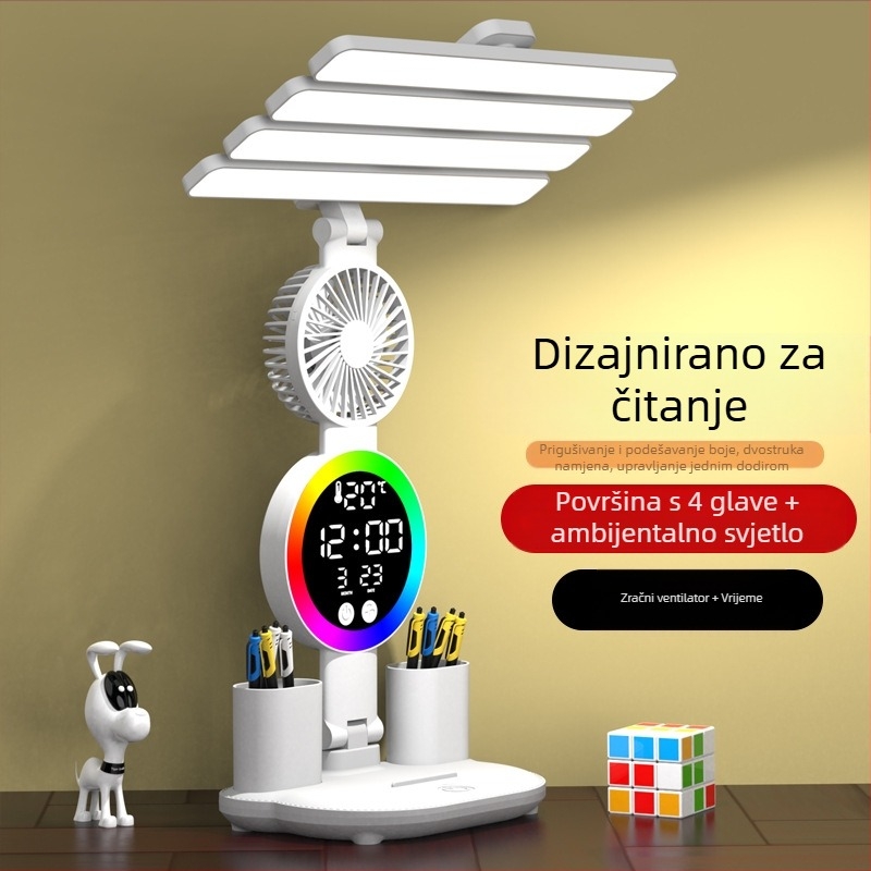 LED stolna lampica za zaštitu vida, USB napajanje, dodirno upravljanje, osvjetljenje za učenje i ambientno osvjetljenje, moderan minimalistički stil