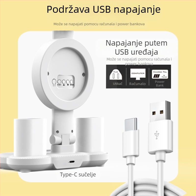 LED stolna lampica za zaštitu vida, USB napajanje, dodirno upravljanje, osvjetljenje za učenje i ambientno osvjetljenje, moderan minimalistički stil