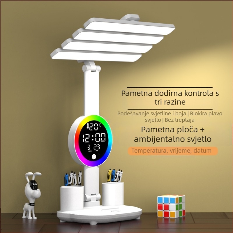 LED stolna lampica za zaštitu vida, USB napajanje, dodirno upravljanje, osvjetljenje za učenje i ambientno osvjetljenje, moderan minimalistički stil