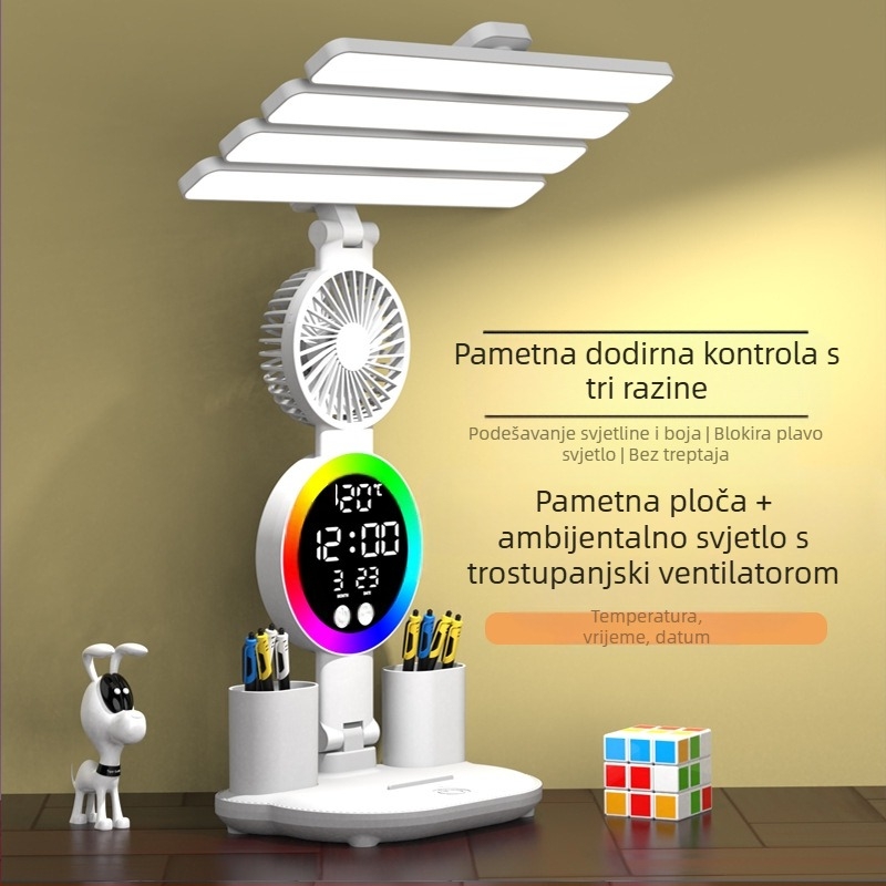 LED stolna lampica za zaštitu vida, USB napajanje, dodirno upravljanje, osvjetljenje za učenje i ambientno osvjetljenje, moderan minimalistički stil