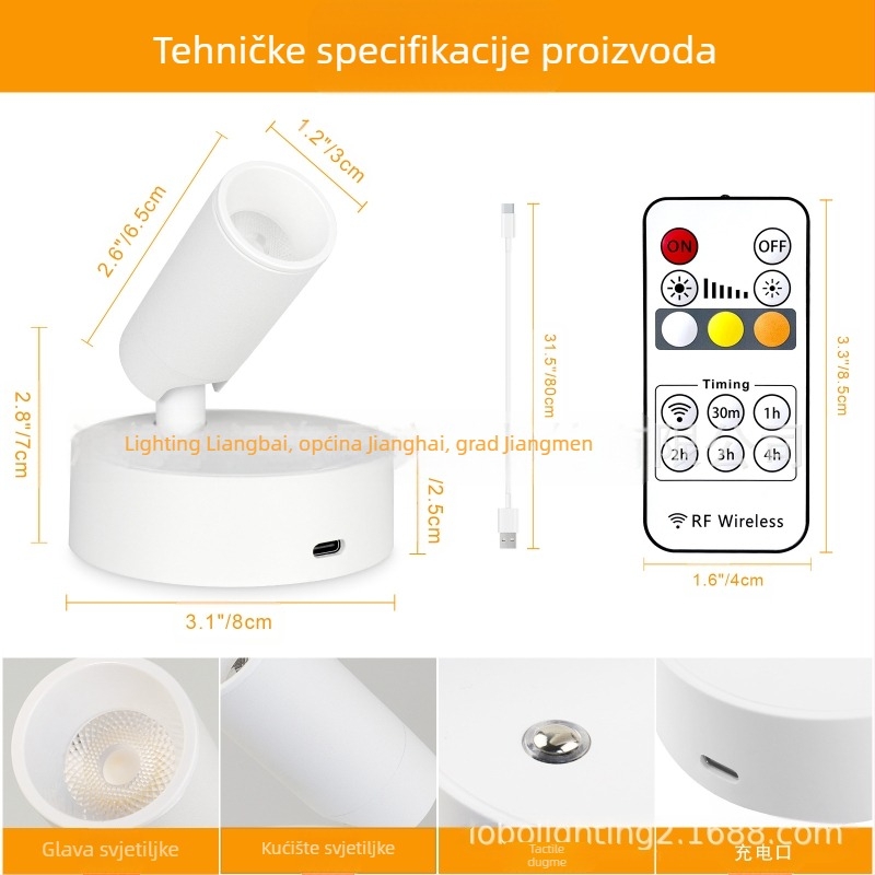 LED zidna svjetiljka s aluminijskim sjenilom, ABS kućište, moderni minimalistički dizajn, napon ≤36V