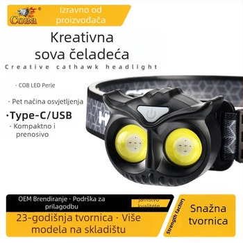 LED čelna svjetiljka, 10W, baterija 1200mAh, ručno punjenje, domet 100–200 m
