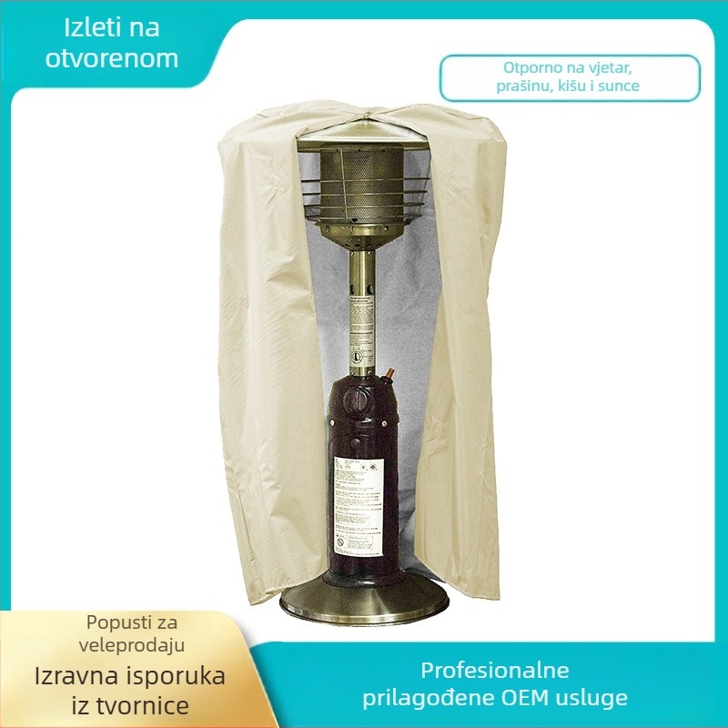 Vanjska vodootporna zaštita za grijač - srebrnasti poliester tafta, prilagodljivo, zaštita od snijega, sunca, kiše i prašine
