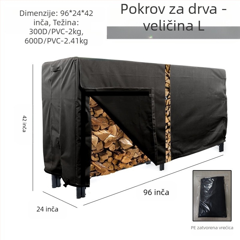 Zaštitni pokrov za drva – otporan na snijeg i kišu, zaštita od prašine i sunca