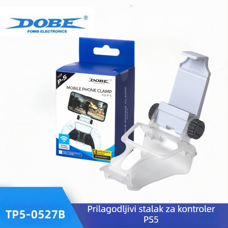 DOBE PS5 bežični nosač kontrolera – ABS+PC, za PS5 bežični kontroler, držač za mobitel, model PS5