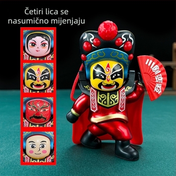 Plastična dekorativna figura s promjenom lica, inspirirana Sichuanskom operom, kineskog stila (Materijal: plastika; Stil: kineski; Proizvodni postupak: injekcijsko oblikovanje; Dizajn: promjena lica; Namjena: desktop dekoracija)