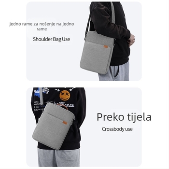 Torba za tablet preko ramena, urbano jednostavan stil, poliester, prozračna, vodootporna, otporna na habanje, pamučna podstava