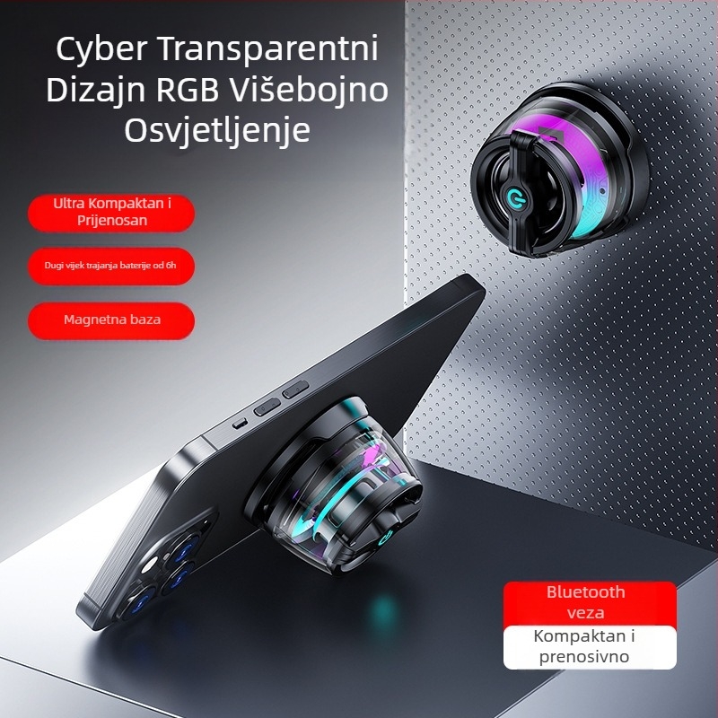 JY88 magnetski Bluetooth zvučnik s držačem za telefon i nosivim dizajnom za sport i kampiranje; Bluetooth 5.3, 100Hz-20kHz, domet 10m, ugrađena baterija 300-500mAh, snaga 5W
