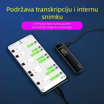 RV19 Glasovni rekordér s redukcijom šuma, prenosni, oko 30 sati snimanja, MP3/WAV, TF kartica, 2 mikrofona