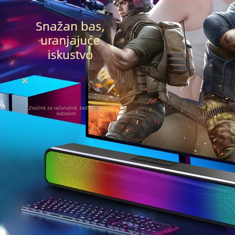 LED marquee svjetlo s bežičnim Bluetooth zvučnikom, RGB rasvjeta, 2 zvučnika, Bluetooth 5.0, 40Hz-20kHz, SNR ≥85dB, doseg 10 m