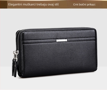 Powerful Paul PU kožni unisex novčanik s dvostrukim zatvaračem, kuvertnog stila, klipsom za bankovnice i više pretinaca za kartice