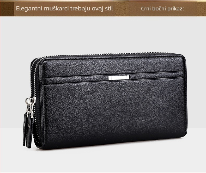 Powerful Paul PU kožni unisex novčanik s dvostrukim zatvaračem, kuvertnog stila, klipsom za bankovnice i više pretinaca za kartice