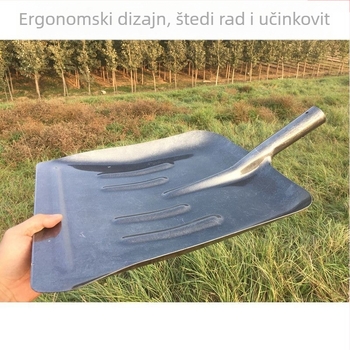 Snježna lopata Golden Dragon s glavom od visokougljičnog čelika i drvenom drškom, za bacanje materijala.