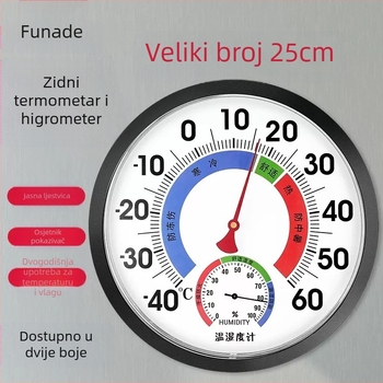 Pokazivač temperature i vlage visoke preciznosti za unutarnju upotrebu, Funad T25D, raspon -40 do 60°C, 0–100% RH, točnost temperature ±1°C, točnost vlage ±5% RH