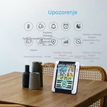 Mjerač temperature za prostoriju s rezolucijom 0,1°C, prilagodljivo obrađivanje, licencirana privatna oznaka