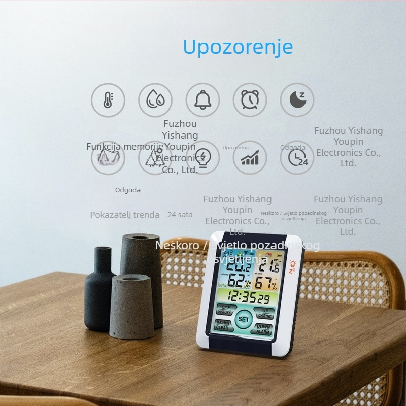 Mjerač temperature za prostoriju s rezolucijom 0,1°C, prilagodljivo obrađivanje, licencirana privatna oznaka