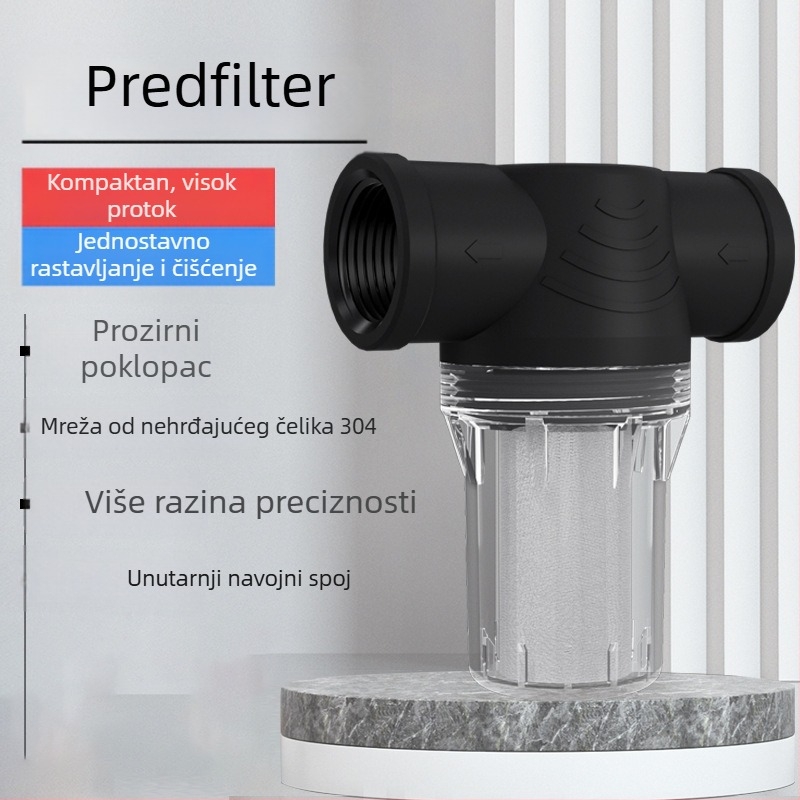 Vodoravni predfiltr s unutarnjim navojem, mrežasti filter od nehrđajućeg čelika za cjevovode