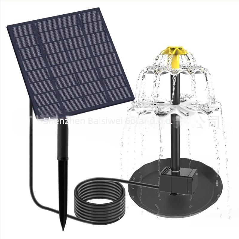 solarna pumpa za fontanu s izravnim pogonom – kombinirani raspršivač, model BSV-SP025A, za dvorske fontane, ptičje kupalište i ribnjak