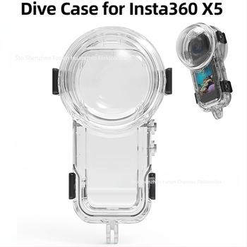 Vodootporni zaštitni kućište za Insta360 X4/X5 – 360° nevidljiv dizajn, zaštita pri potapanju, materijal PC/PMMA, uključuje anti-fog list