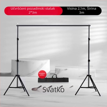 Stalak za pozadinu od metala za fotografiranje proizvoda, proširen na 210×300 cm, težina 2,5 kg.