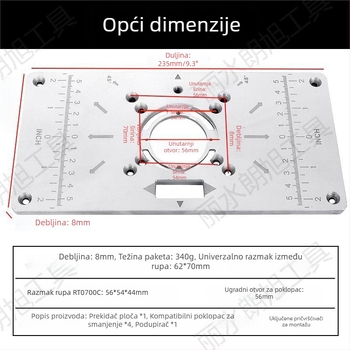 Stroj za graviranje i frezanje u drvu s aluminijskim tijelom — kanaliranje, bušenje i završna obrada, kućna upotreba