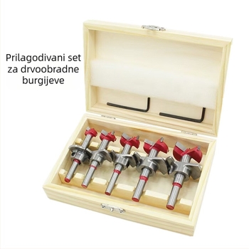 Set za bušenje rupa u drvu s karbidnim vrhom, prilagodljiv, za šarke na drvena vrata i gips ploču