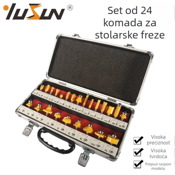 Set končnih freza za drvo, 24 komada, serija 24A, marka Yusheng