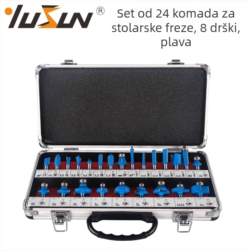 Set končnih freza za drvo, 24 komada, serija 24A, marka Yusheng