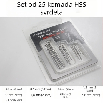 Set spiralnih bušilica s ravnim osovinom, Qian Qi, HSS