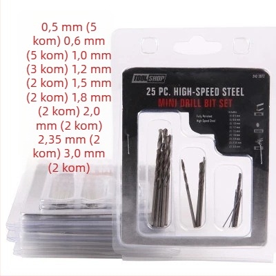Set spiralnih bušilica s ravnim osovinom, Qian Qi, HSS