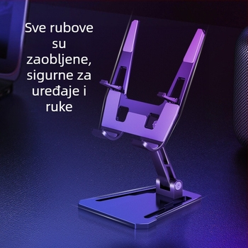 Aluminijski stolni držač za telefone i tablete, sklopiv, univerzalan, s elementom hlađenja