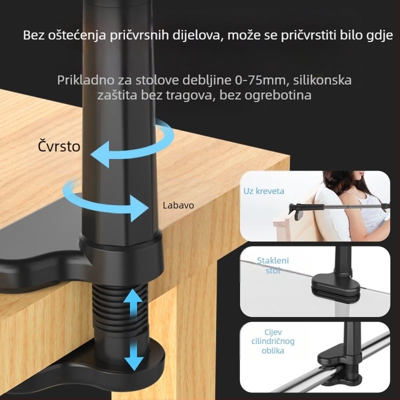 Držač WS-21009 za telefon i tablet – univerzalni, produživi klips, ABS + aluminijska zlitina