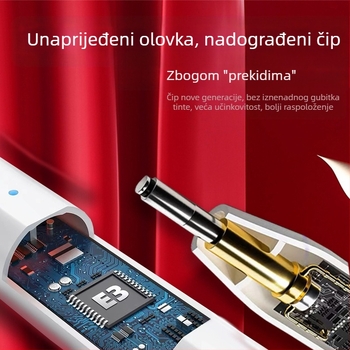 Tabletski stylus s metalnim tijelom; kompatibilan s Glory i Huawei tabletima; adsorbirajući vrh; univerzalni dizajn; podržava prilagodbe