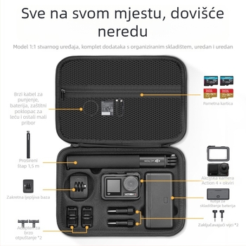 XFJI PU torbica za DJI Action3/4 kamere, udoban crossbody dizajn