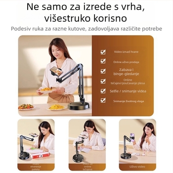 Držač za stolni telefon s cantilever ramom, univerzalni, plastični, prilagodljivi