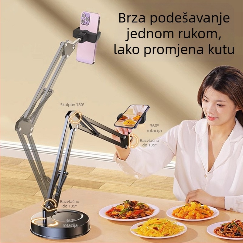 Držač za stolni telefon s cantilever ramom, univerzalni, plastični, prilagodljivi