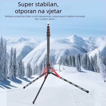 GM220 profesionalni stalak za fotografiju rasvjetu, aluminijska legura, visina 49.5–220 cm, nosivost 2.5 kg, 5 segmenata, promjer cijevi 1.3/1.6/1.9/2.2/2.5 cm