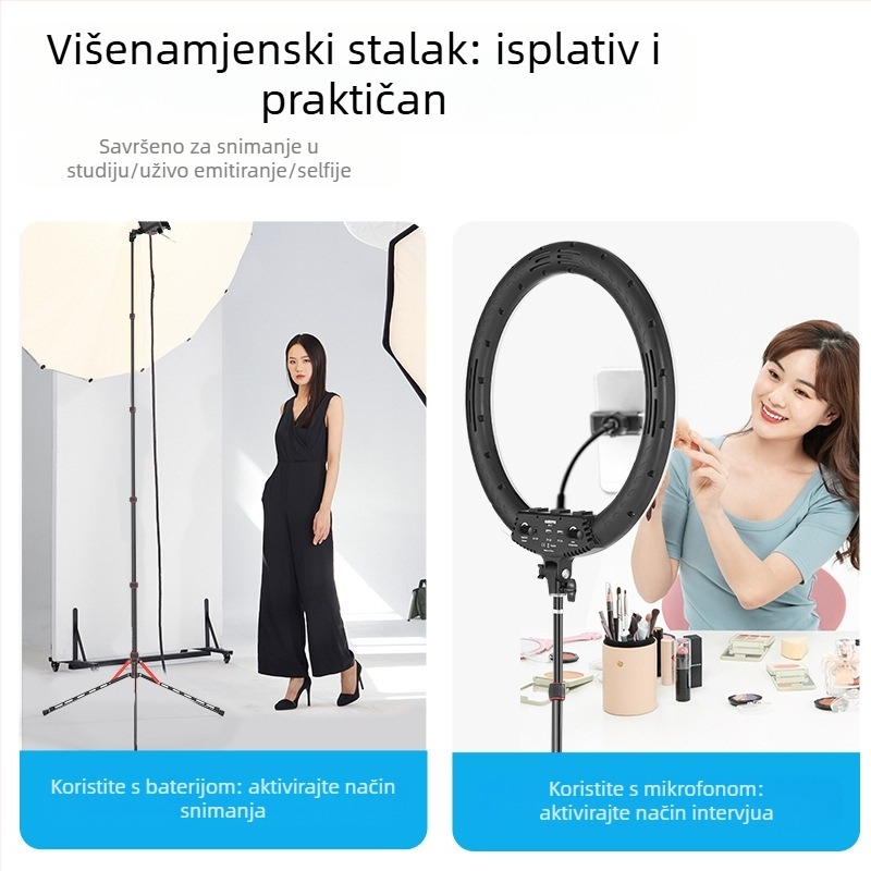 GM220 profesionalni stalak za fotografiju rasvjetu, aluminijska legura, visina 49.5–220 cm, nosivost 2.5 kg, 5 segmenata, promjer cijevi 1.3/1.6/1.9/2.2/2.5 cm