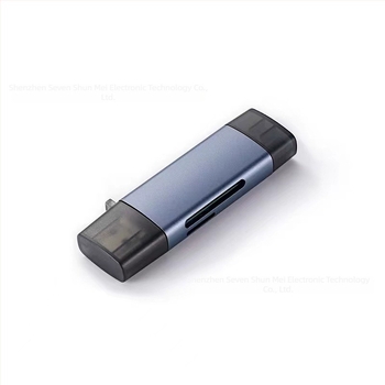 Pet u jednom OTG čitač kartica, aluminijska legura, SD/TF podrška, USB 2.0 Type-C/Mikro, 15 g