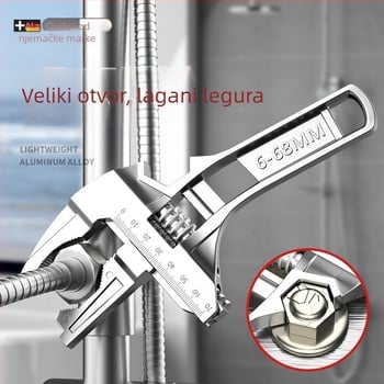 Višenamjenski vodovodni ključ za instalacije u kupaonici i popravak slavine, materijal: 2Cr13 + aluminijska legura