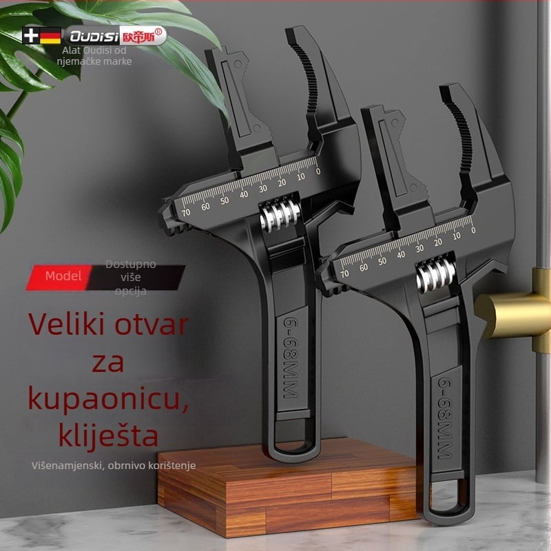 Višenamjenski vodovodni ključ za instalacije u kupaonici i popravak slavine, materijal: 2Cr13 + aluminijska legura