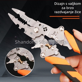 Industrijske sklopne višefunkcionalne kliješta za skidanje izolacije, 12 u 1 — Zhuan Yi; Sklopive; V-oblik; Težina 0,192 kg