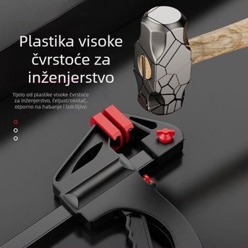 F-oblik stolarski steznik za učvršćivanje masivnih drvenih ploča, čvrst i brz pravokutan spoj, dvodijelni set