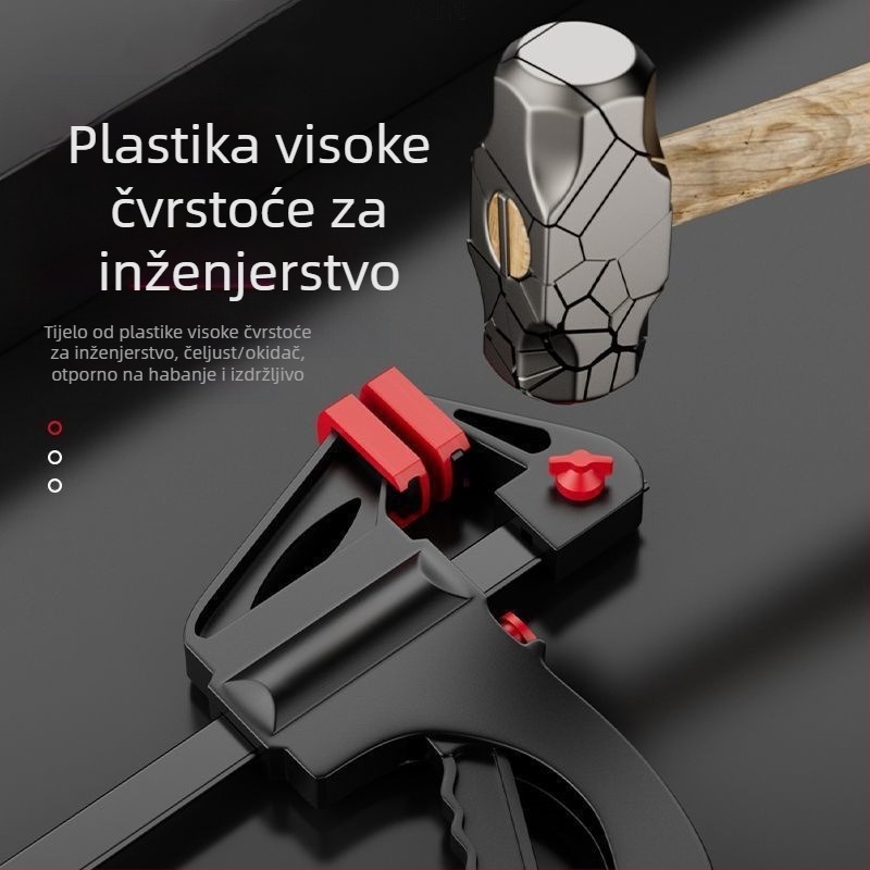 F-oblik stolarski steznik za učvršćivanje masivnih drvenih ploča, čvrst i brz pravokutan spoj, dvodijelni set
