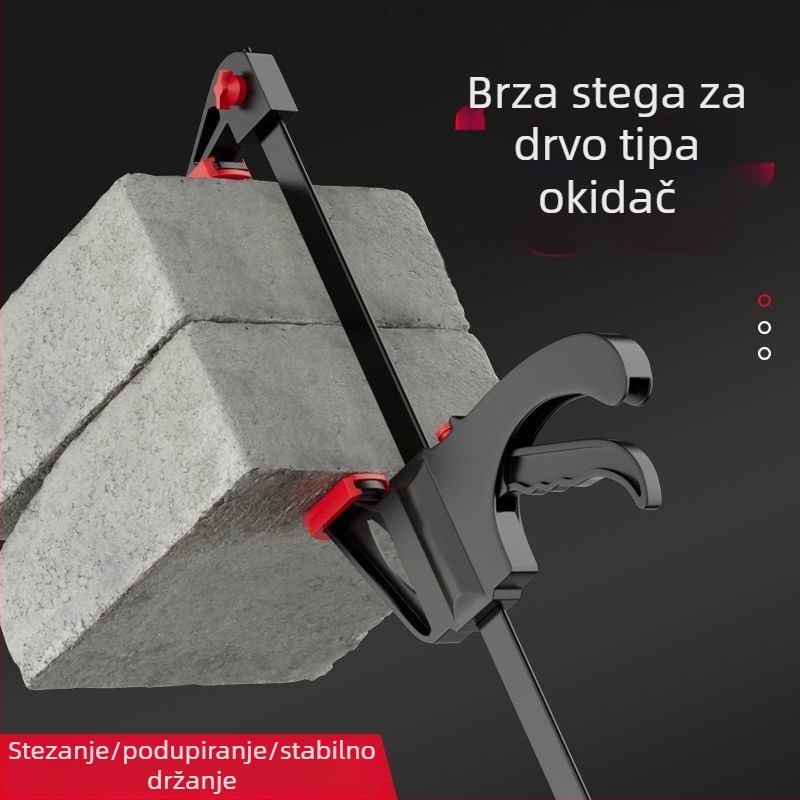 F-oblik stolarski steznik za učvršćivanje masivnih drvenih ploča, čvrst i brz pravokutan spoj, dvodijelni set
