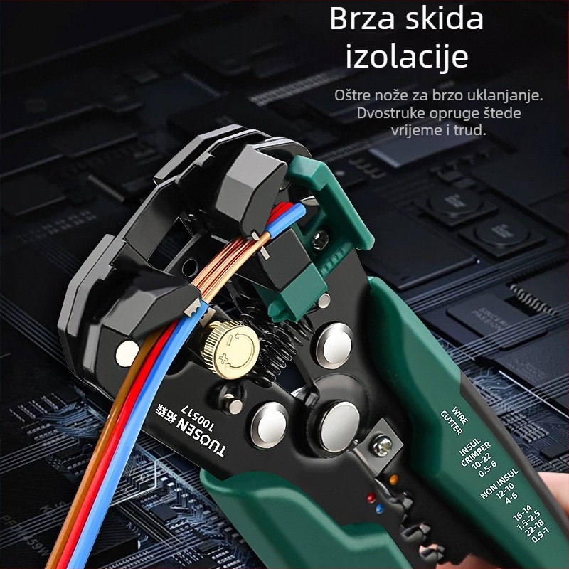 Tuosen Automatske kliješta za skidanje izolacije – Višenamjenski električarski alat, oblik kliješta, težina 0.31, automatsko skidanje izolacije