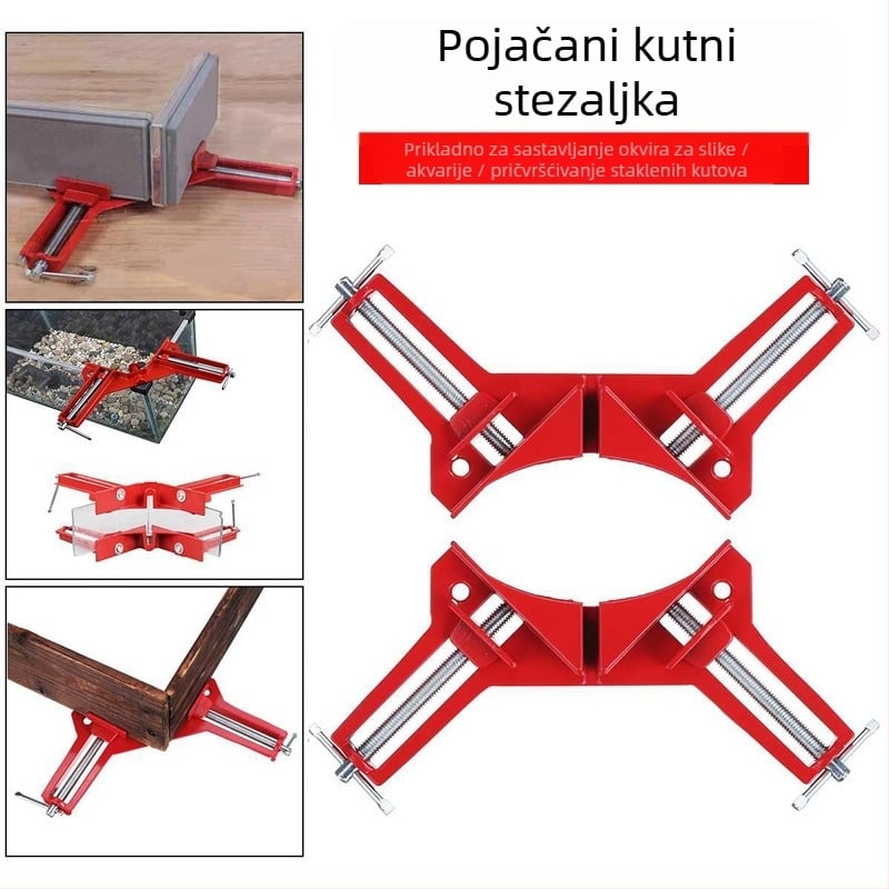 90° kutni steznik za drvodjelstvo - aluminijska legura, brzi steznik, zavarivački fiksator i blok pozicioniranja, težina 150 g