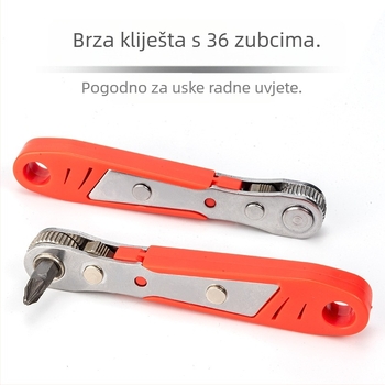 Mini magnetski šarafciger s klik mehanizmom, 36 zuba, naprijed/natrag, fleksibilna metalna osovina