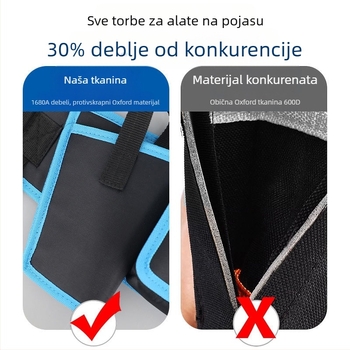 Torba za pojas s alatom za električare, višestruka prijenosna torba za održavanje i drvne poslove, Oxford platno s najlonskom podstavom, nosivost 1 kg
