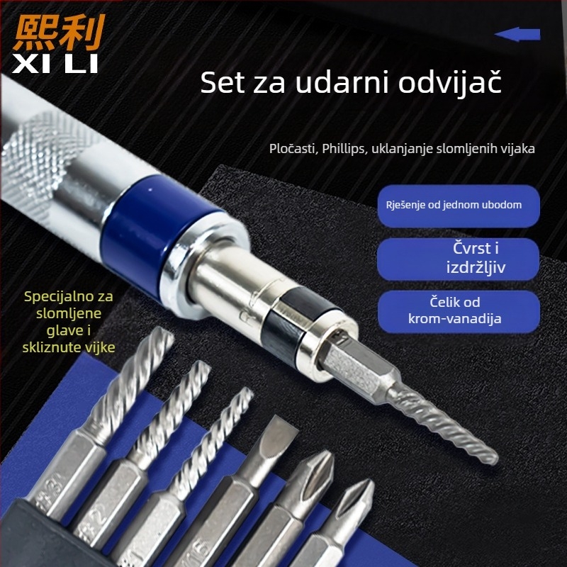 Mini udarni odvijač s šesterokutnom držačem, pakiranje na veliko (Materijal: S2+CRV)